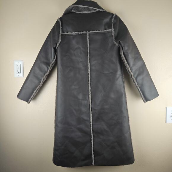 Anthropologie Kerry Reversible Faux Fur Duster Coat Jacket Size XS - Picture 3 of 9